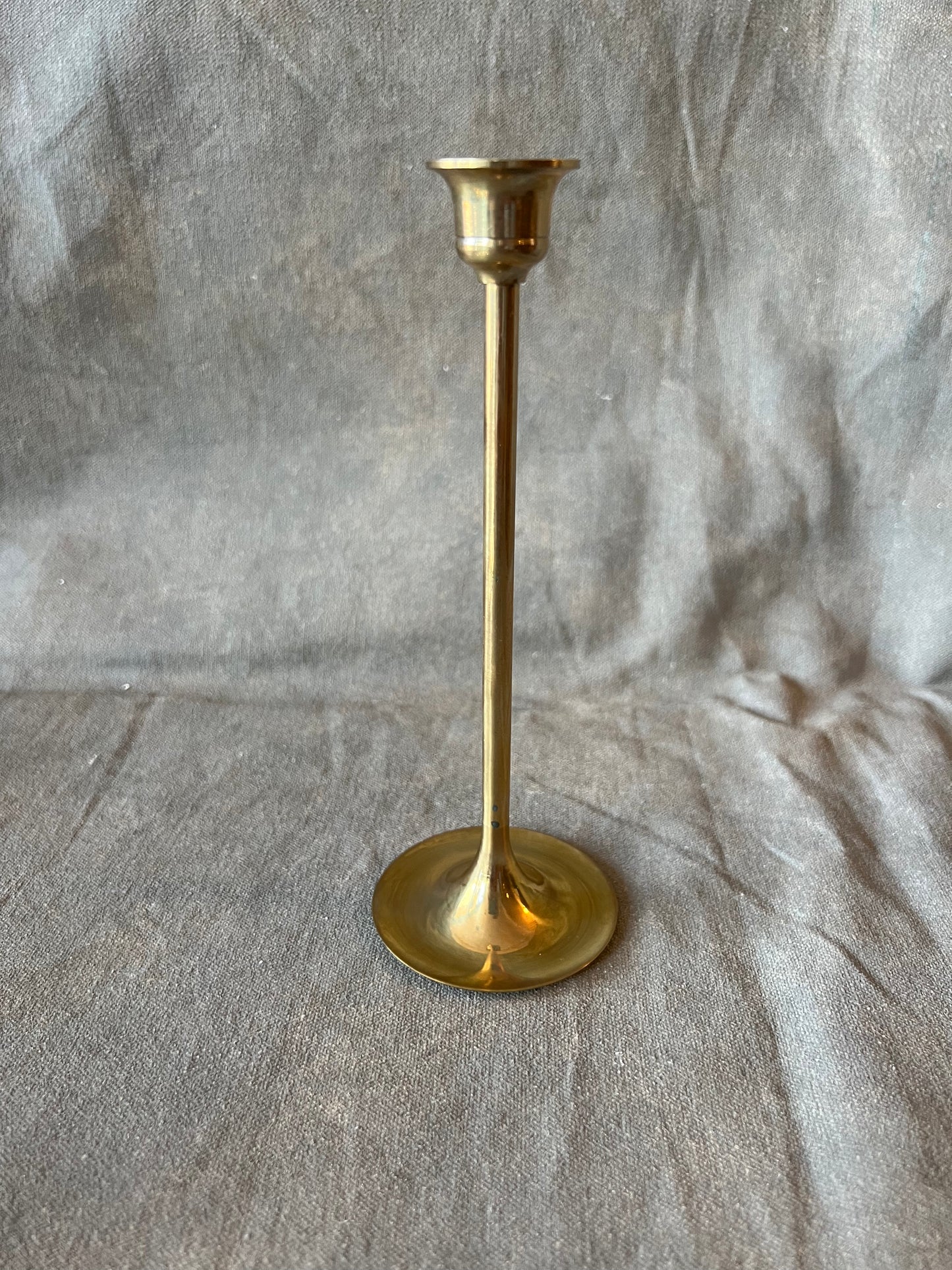 Set of Five Brass Centurion Tulip Slender Graduated Candle Holders